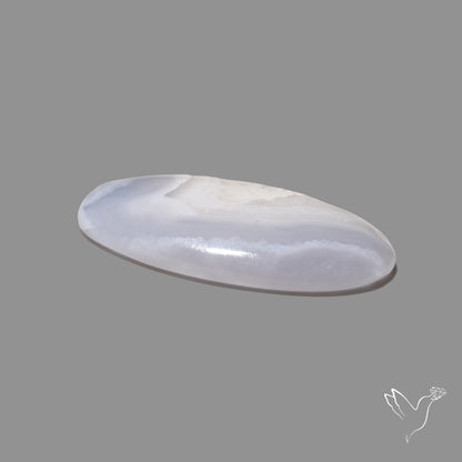 Blue Lace Agate Cabochon with Quartz Inclusion