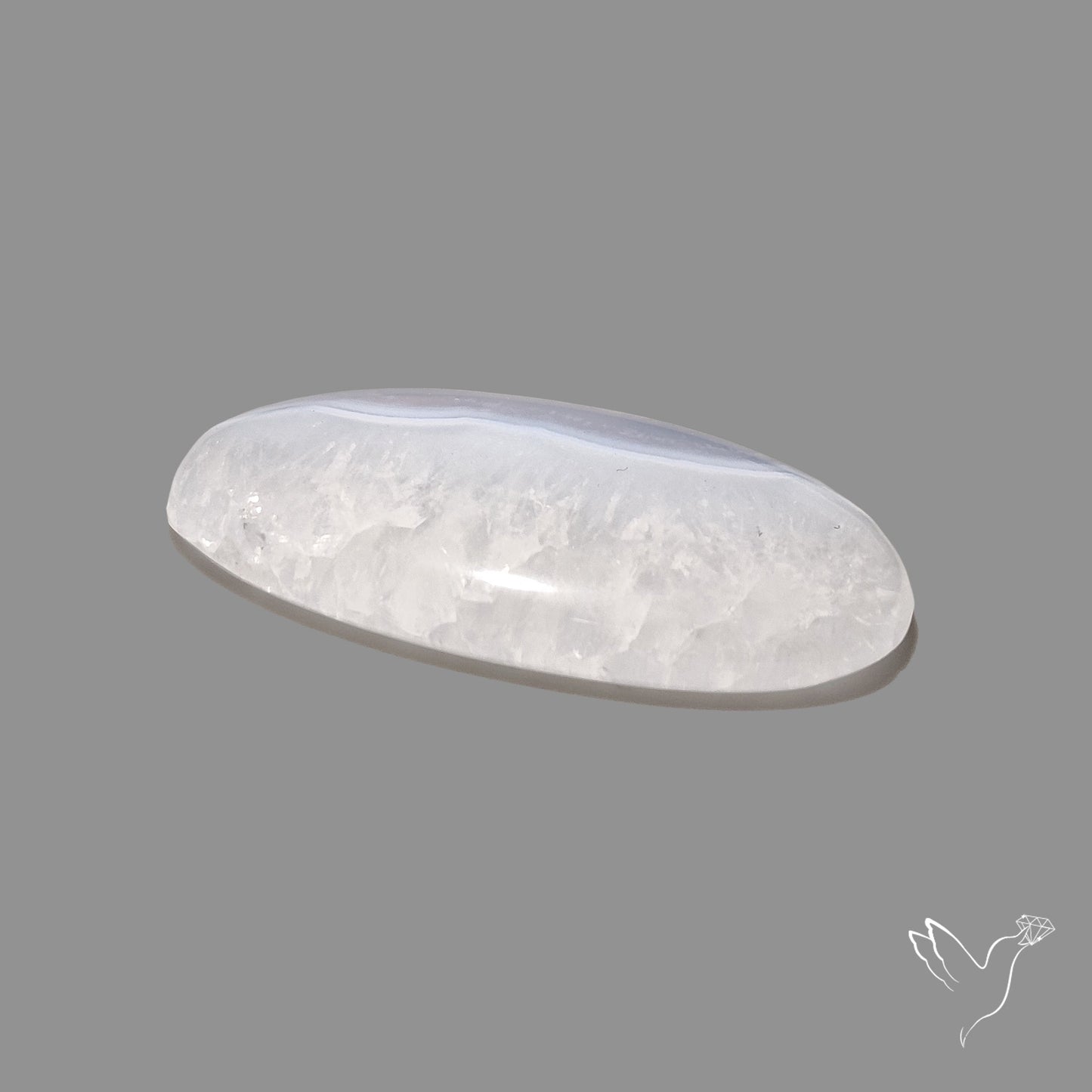 Blue Lace Agate Cabochon with Quartz Inclusion