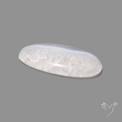 Blue Lace Agate Cabochon with Quartz Inclusion