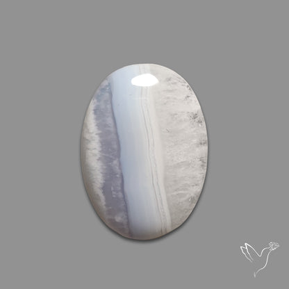 Blue Lace Agate Cabochon with Quartz Inclusion