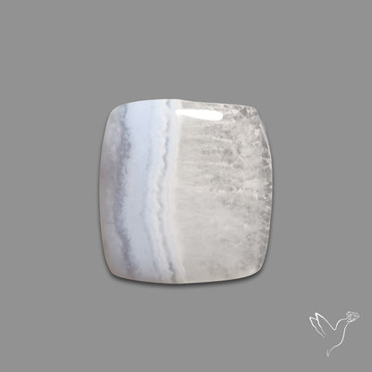 Blue Lace Agate Cabochon with Quartz Inclusion