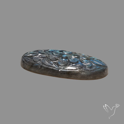 Blue Labradorite Mughal Carving Handcarved