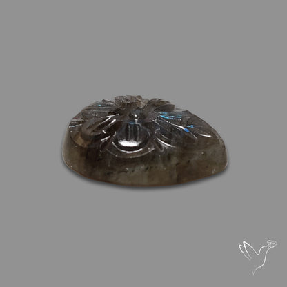 Blue Labradorite Mughal Carving Handcarved