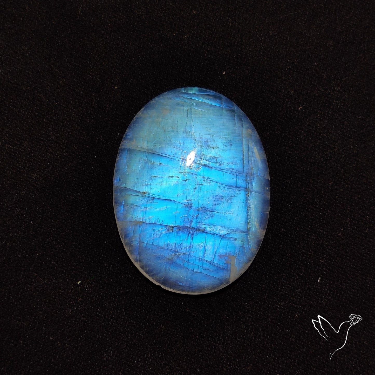 Rainbow Moonstone Large Cabochon High Grade