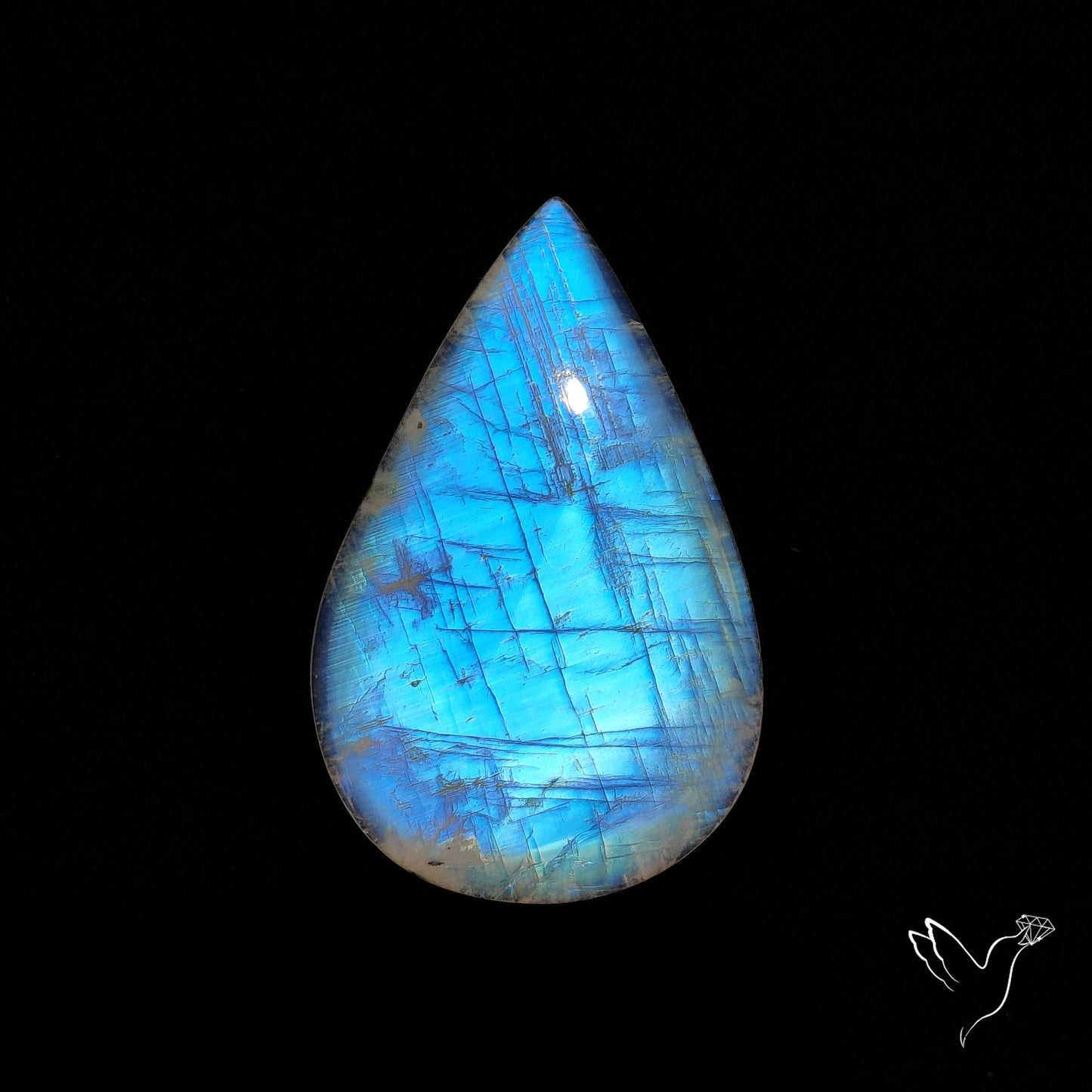 Rainbow Moonstone Large Cabochon High Grade