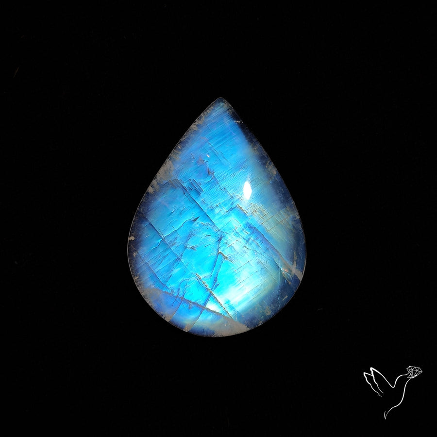 Rainbow Moonstone Large Cabochon High Grade