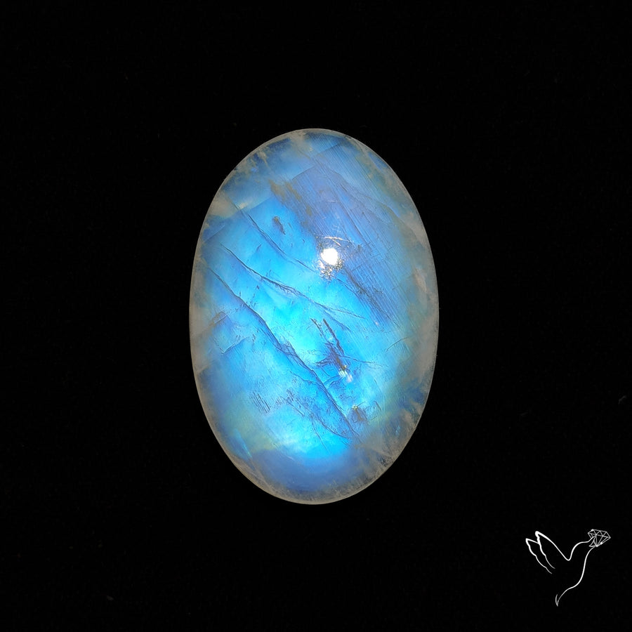 Rainbow Moonstone Large Cabochon High Grade