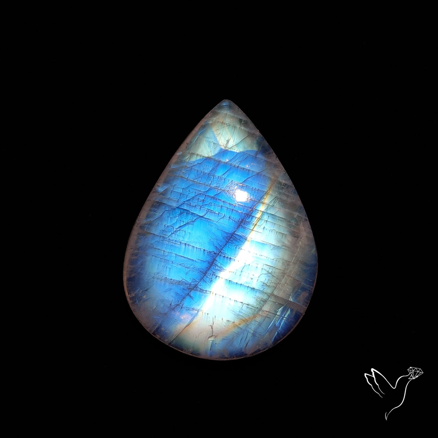 Rainbow Moonstone Large Cabochon High Grade