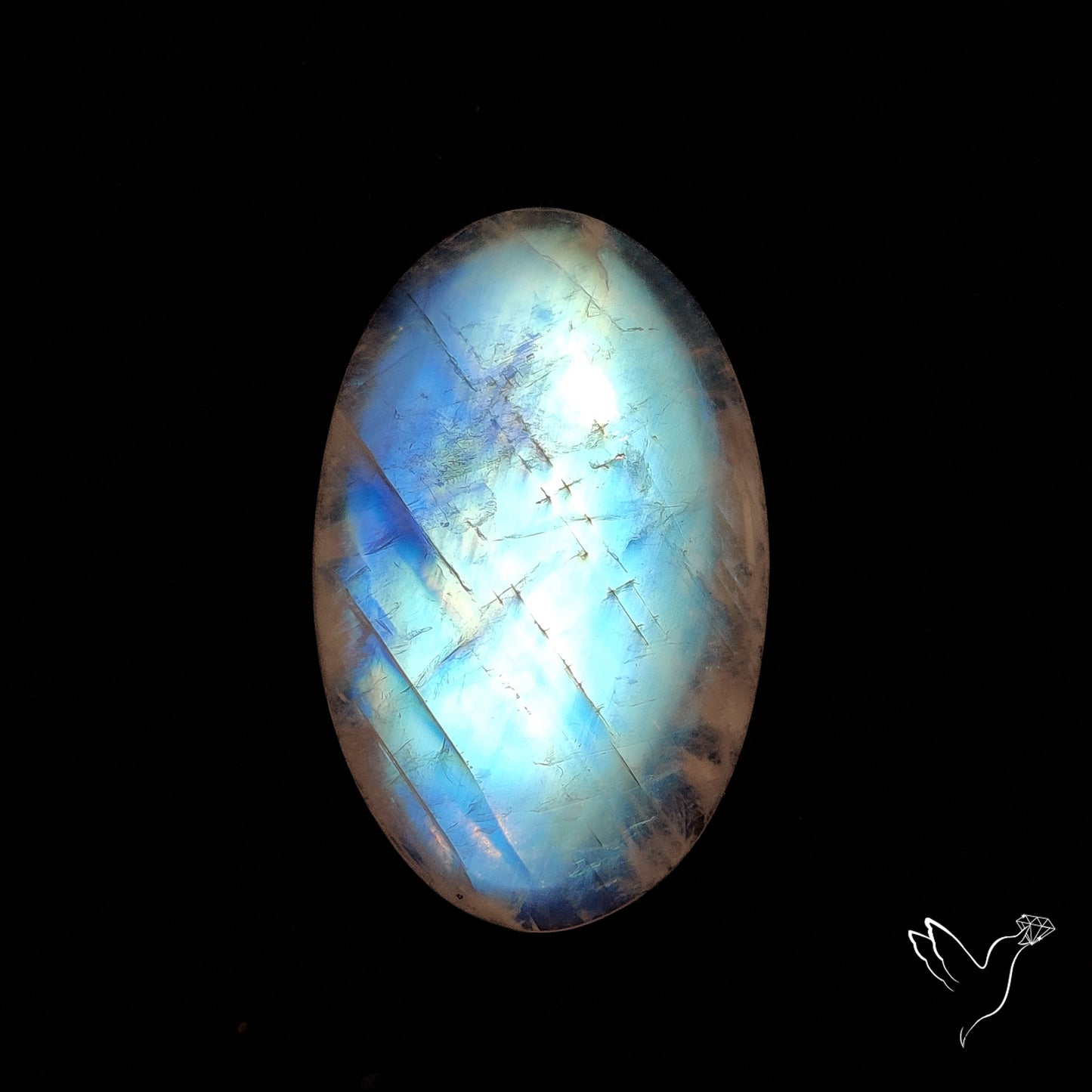 Rainbow Moonstone Large Cabochon High Grade