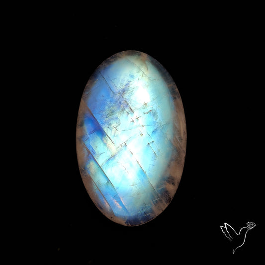 Rainbow Moonstone Large Cabochon High Grade