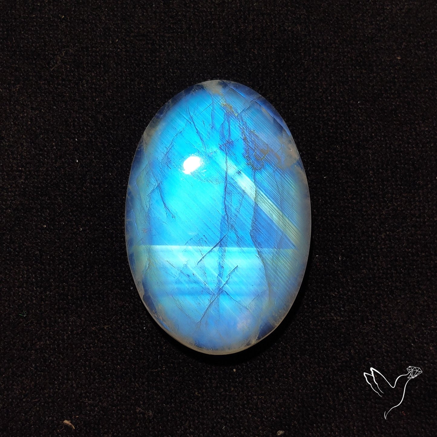Rainbow Moonstone Large Cabochon High Grade