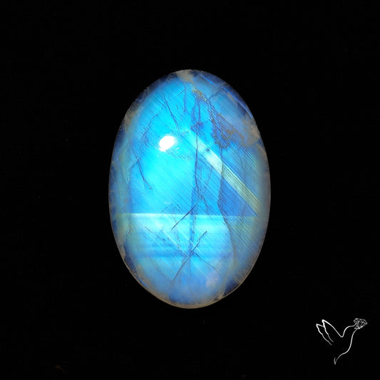 Rainbow Moonstone Large Cabochon High Grade