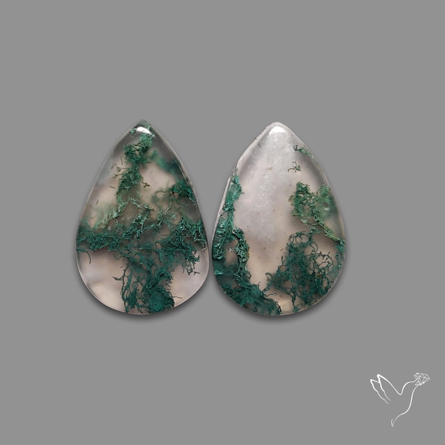 Moss Agate Pair