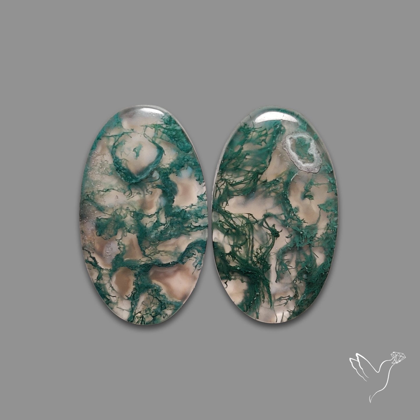 Moss Agate Pair