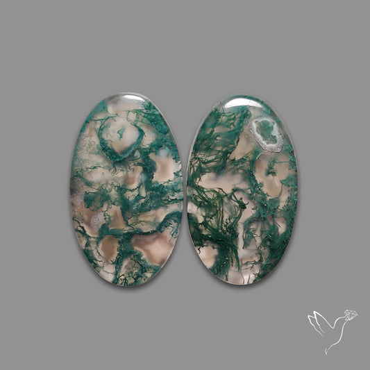 Moss Agate Pair