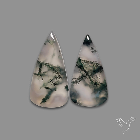 Moss Agate Pair