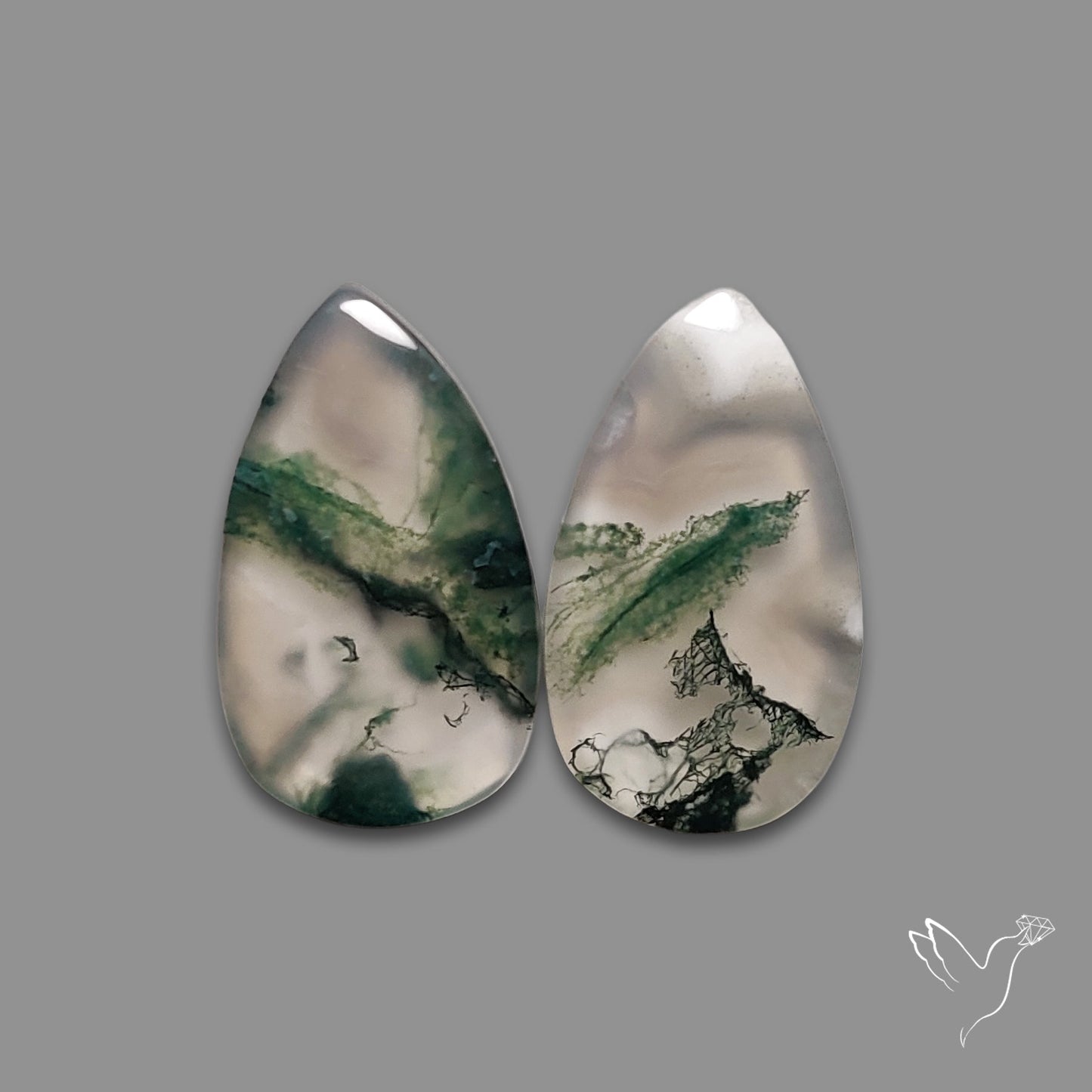 Moss Agate Pair
