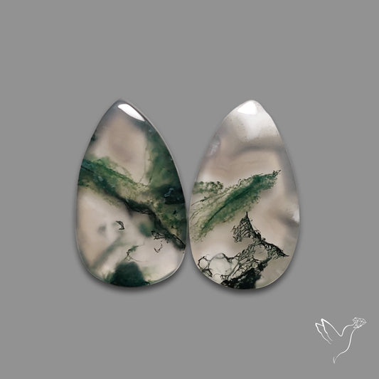 Moss Agate Pair