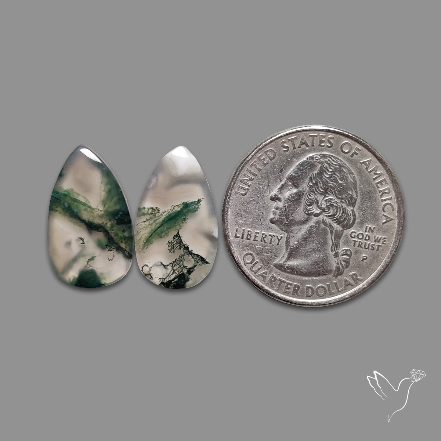 Moss Agate Pair