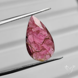 Faceted Pink Tourmaline with Quartz Doublet
