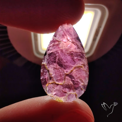 Faceted Pink Tourmaline with Quartz Doublet
