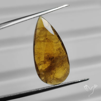 Faceted Yellow Tourmaline with Quartz Doublet