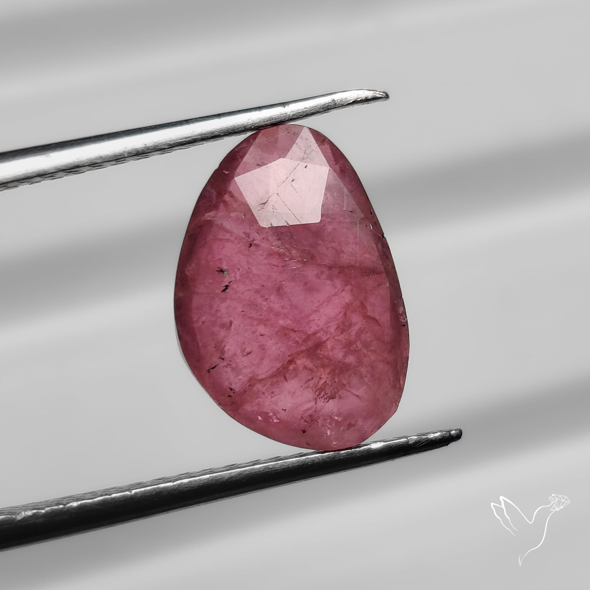 Faceted Pink Tourmalinewith Quartz Doublet