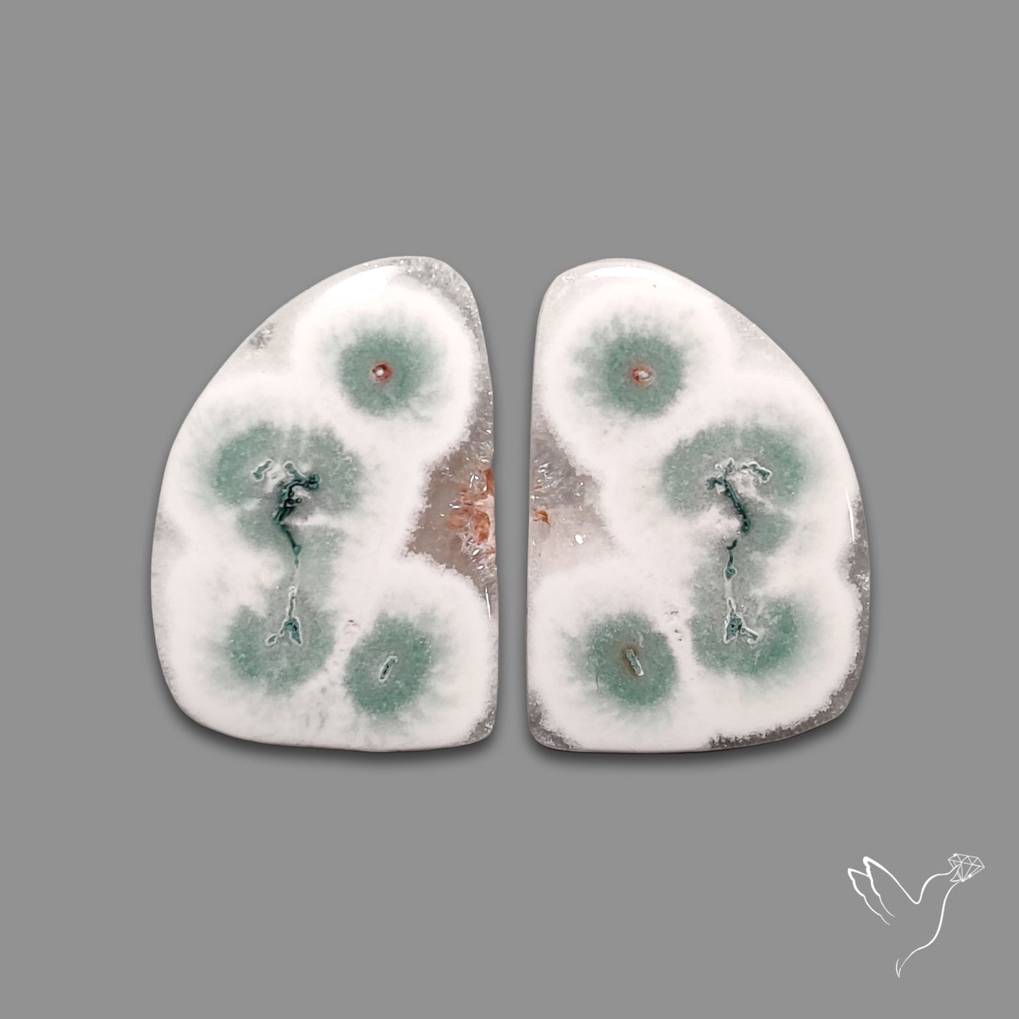 Solar Quartz Stalactite Slice Pair