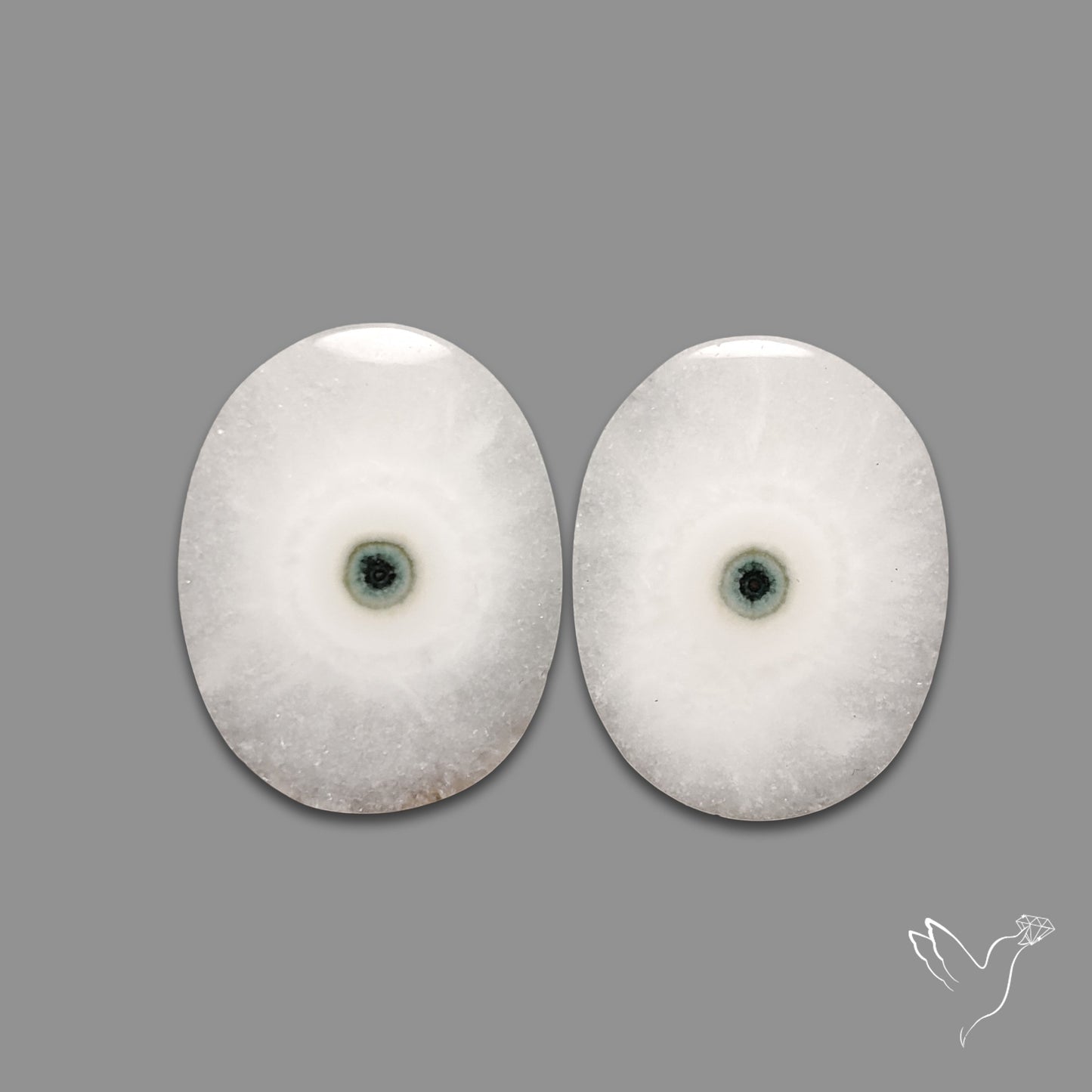 Solar Quartz Stalactite Slice Pair