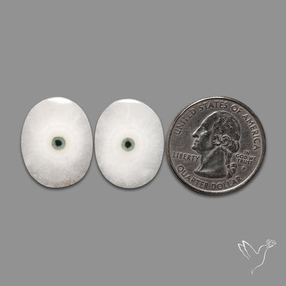 Solar Quartz Stalactite Slice Pair