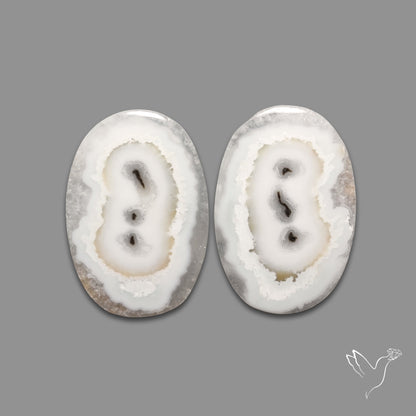 Solar Quartz Stalactite Slice Pair