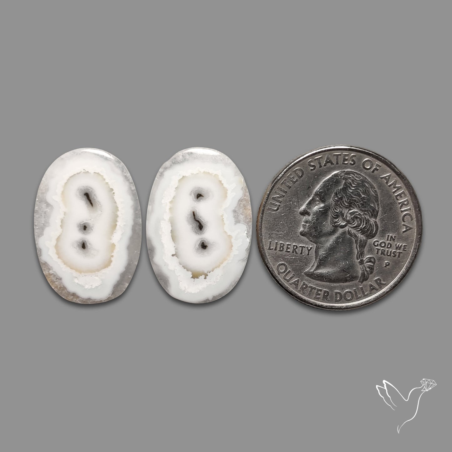 Solar Quartz Stalactite Slice Pair