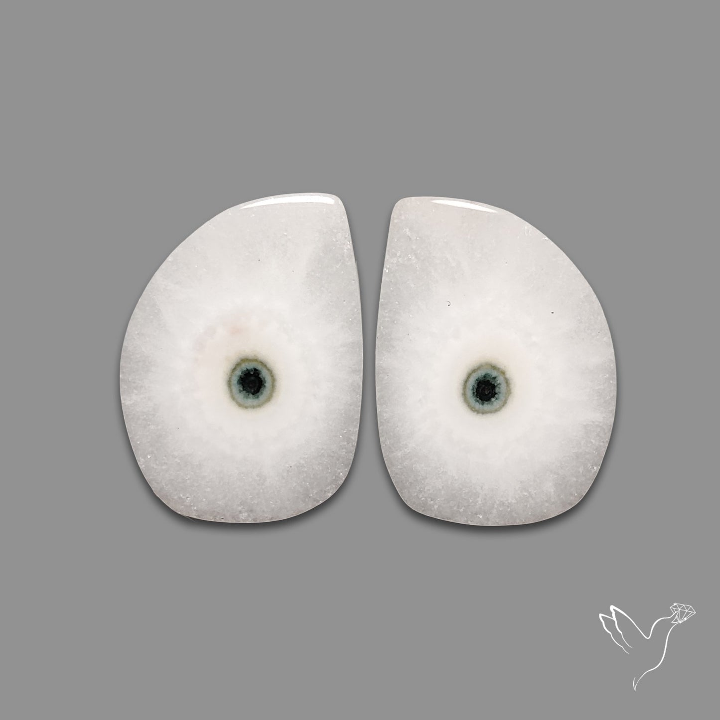 Solar Quartz Stalactite Slice Pair