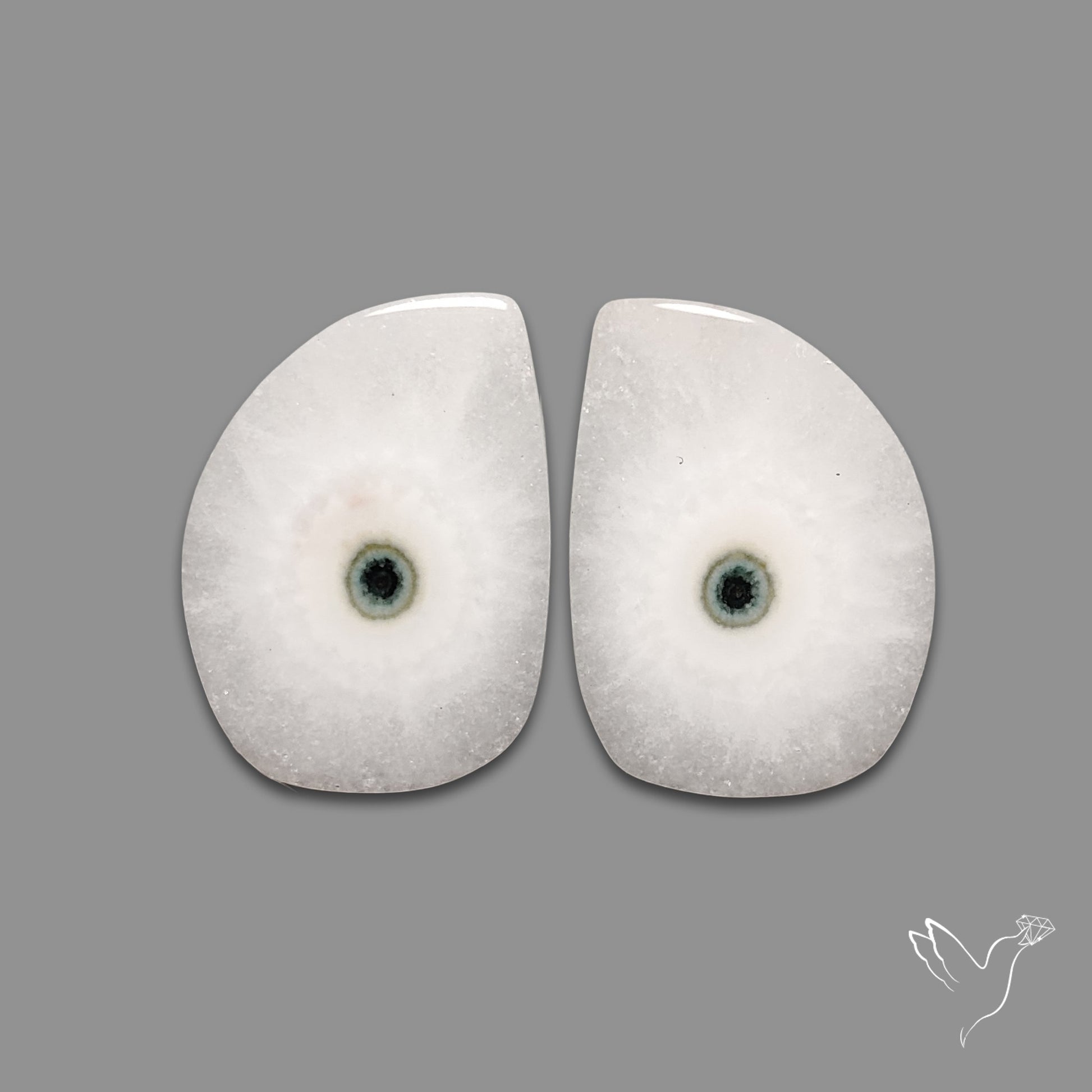 Solar Quartz Stalactite Slice Pair