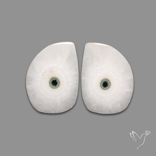 Solar Quartz Stalactite Slice Pair