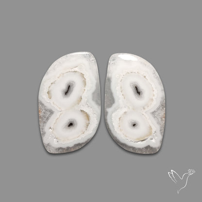 Solar Quartz Stalactite Slice Pair