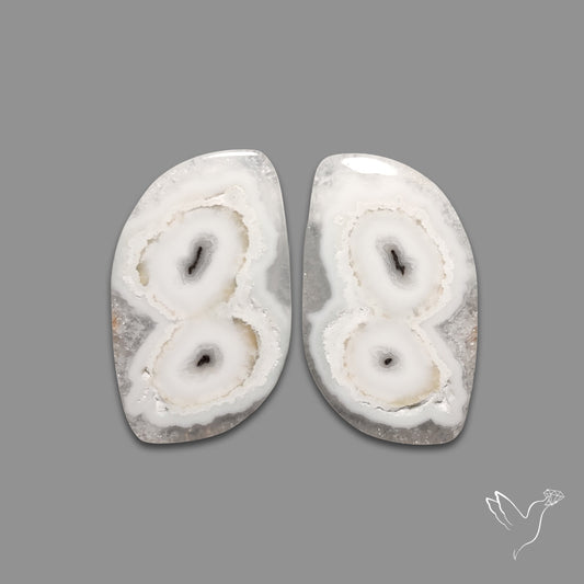 Solar Quartz Stalactite Slice Pair