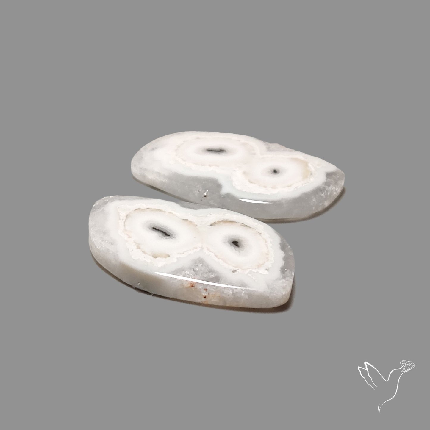 Solar Quartz Stalactite Slice Pair