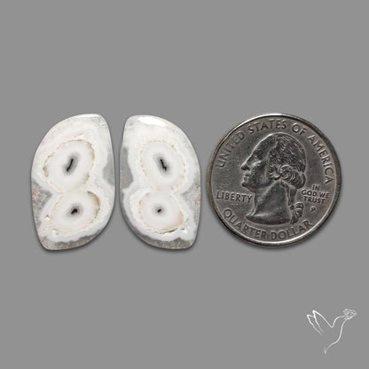 Solar Quartz Stalactite Slice Pair