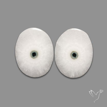 Solar Quartz Stalactite Slice Pair