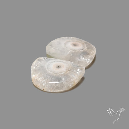 Solar Quartz Stalactite Slice Pair