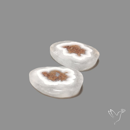 Solar Quartz Stalactite Slice Pair