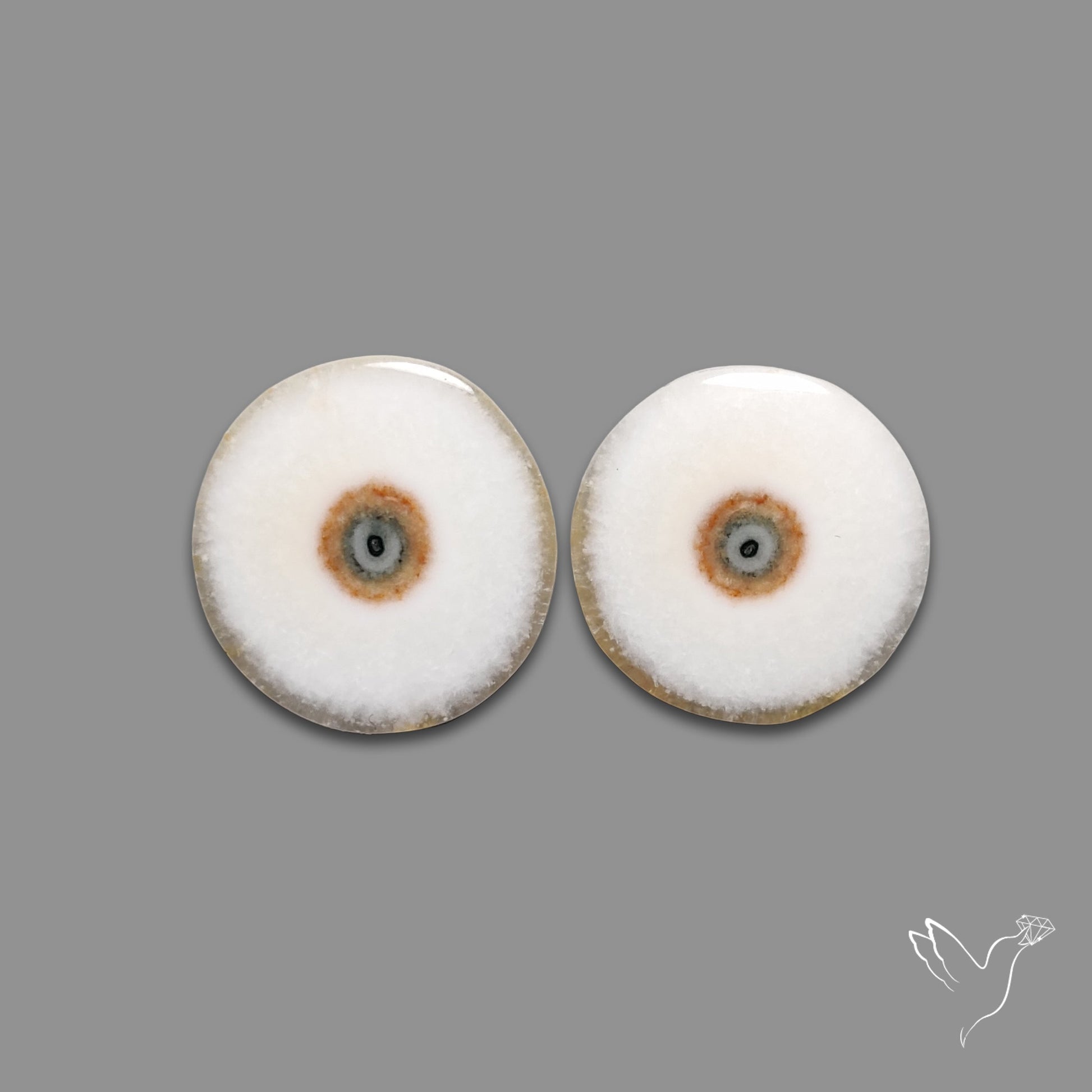 Solar Quartz Stalactite Slice Pair