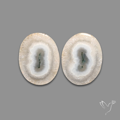 Solar Quartz Stalactite Slice Pair