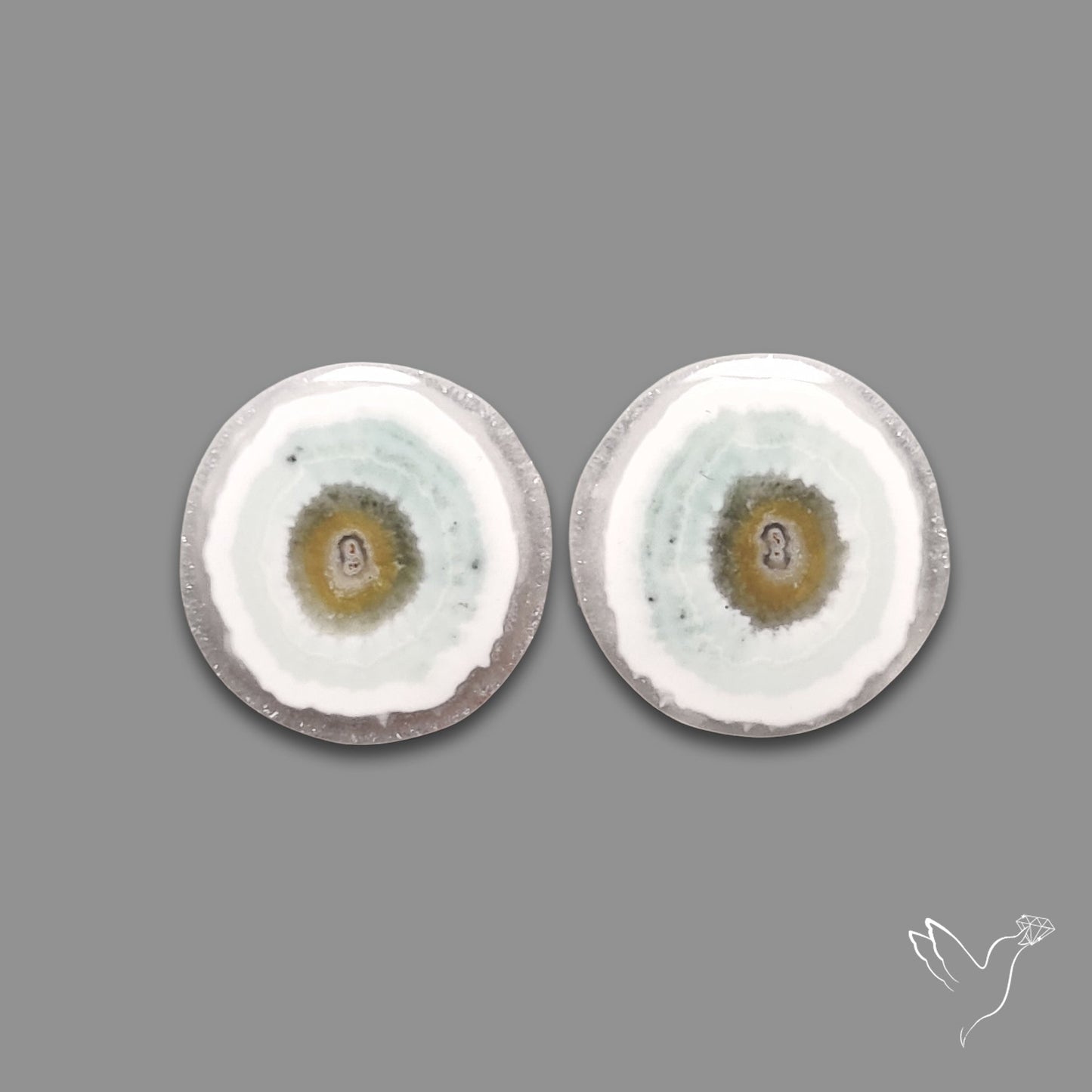 Solar Quartz Stalactite Slice Pair