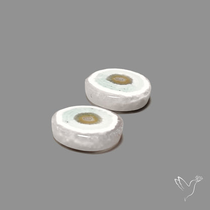 Solar Quartz Stalactite Slice Pair