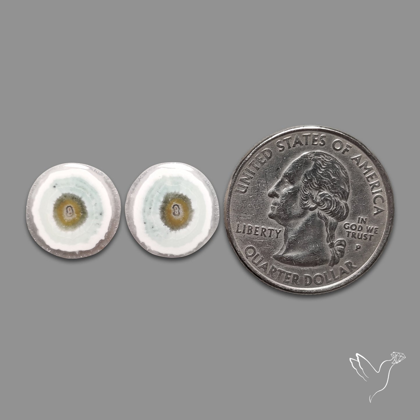 Solar Quartz Stalactite Slice Pair