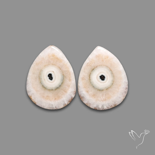 Solar Quartz Stalactite Slice Pair