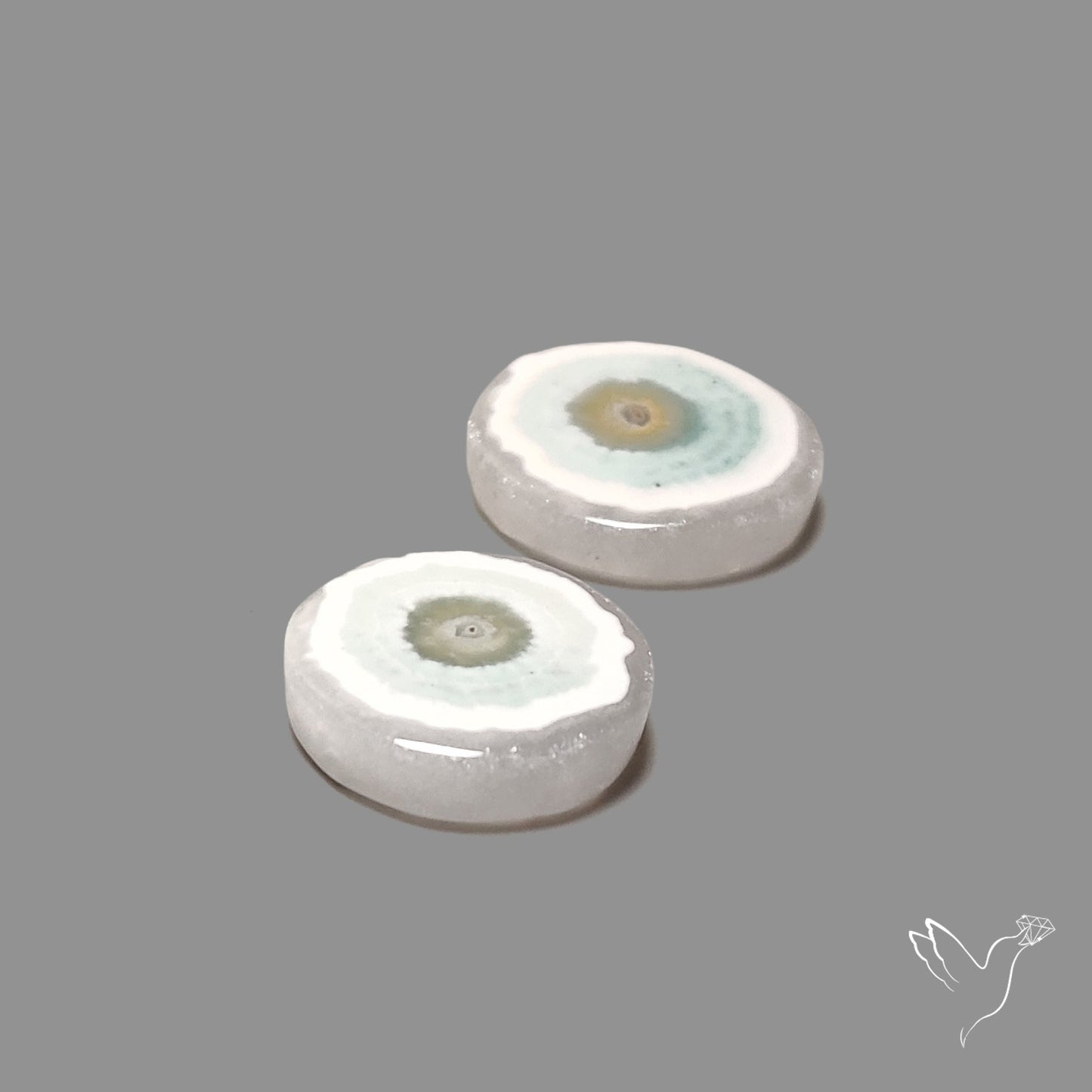 Solar Quartz Stalactite Slice Pair