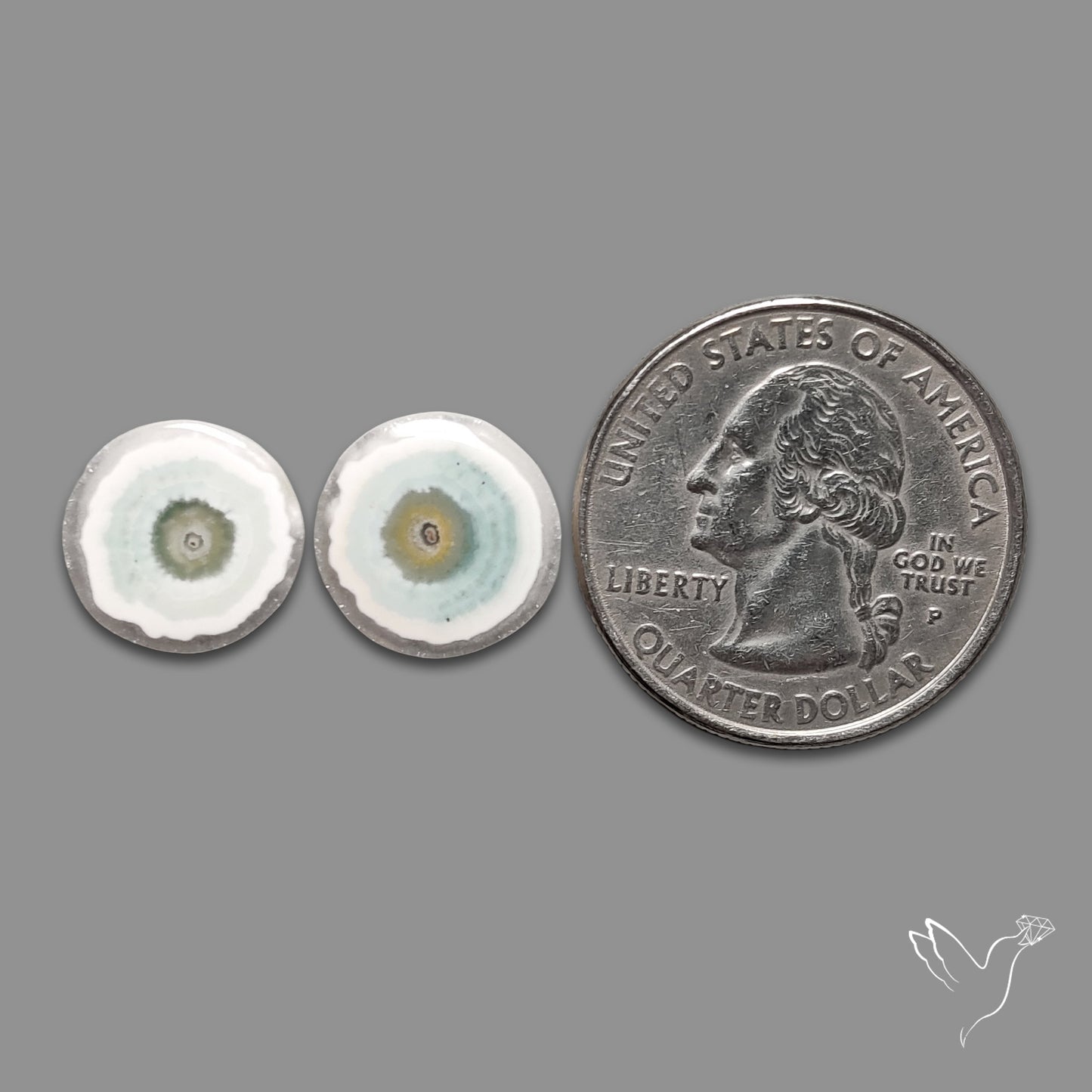 Solar Quartz Stalactite Slice Pair